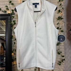 Karen Scott Cream Fleece Vest